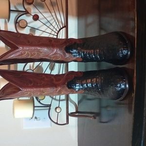 Tony Lama Alligator Boots Size 7.5 EE VINTAGE!!
